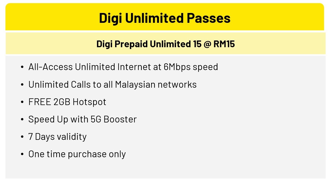 Prepaid Unlimited Unlimited (6Mbps) & FREE 2GB Hotspot Digi